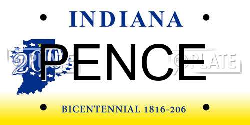 PENCE Indiana License Plate