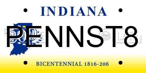 PENNST8 Indiana License Plate