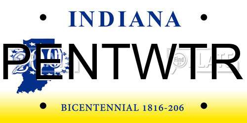 PENTWTR Indiana License Plate