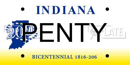 PENTY Indiana License Plate