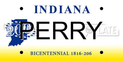 PERRY Indiana License Plate