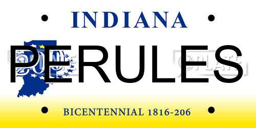 PERULES Indiana License Plate