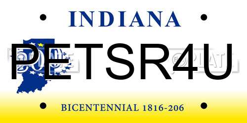 PETSR4U Indiana License Plate