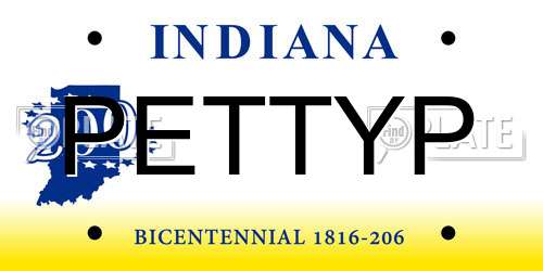 PETTYP Indiana License Plate