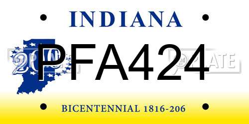 PFA424 Indiana License Plate