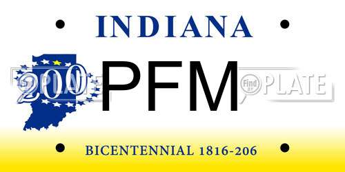 PFM Indiana License Plate