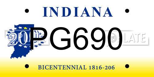 PG690 Indiana License Plate