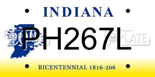 PH267L Indiana License Plate