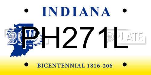 PH271L Indiana License Plate