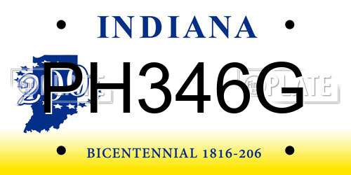 PH346G Indiana License Plate