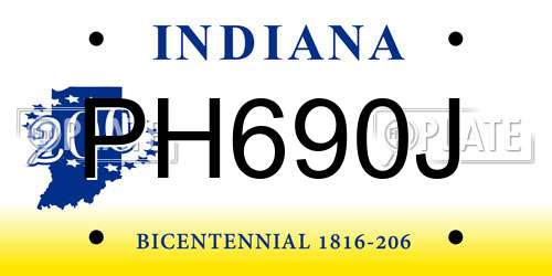 PH690J Indiana License Plate