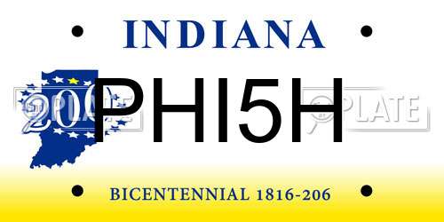 PHI5H Indiana License Plate