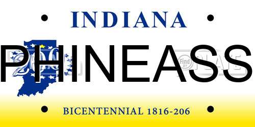 PHINEASS Indiana License Plate