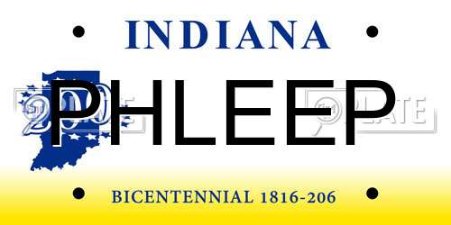 PHLEEP Indiana License Plate