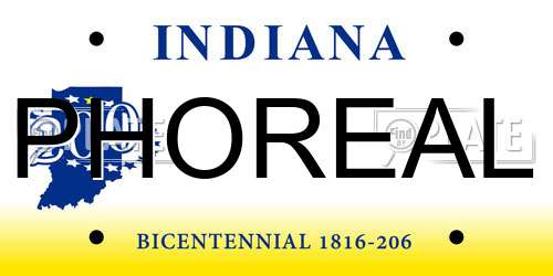 PHOREAL Indiana License Plate