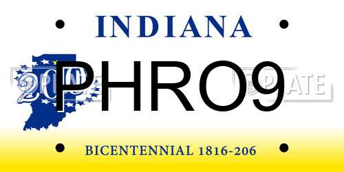 PHRO9 Indiana License Plate