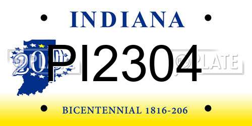 PI2304 Indiana License Plate