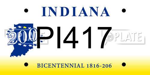 PI417 Indiana License Plate