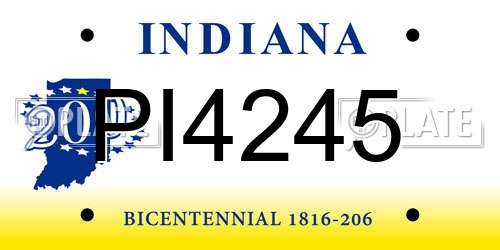 PI4245 Indiana License Plate