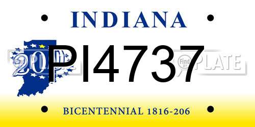 PI4737 Indiana License Plate