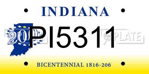 PI5311 Indiana License Plate