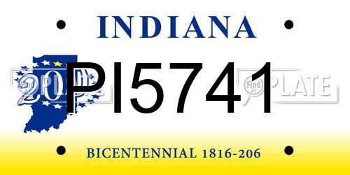 PI5741 Indiana License Plate