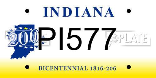 PI577 Indiana License Plate