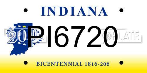 PI6720 Indiana License Plate