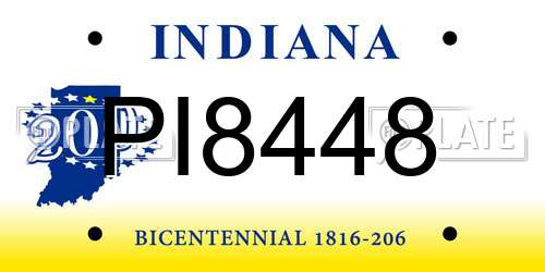 PI8448 Indiana License Plate