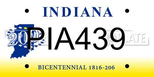 PIA439 Indiana License Plate