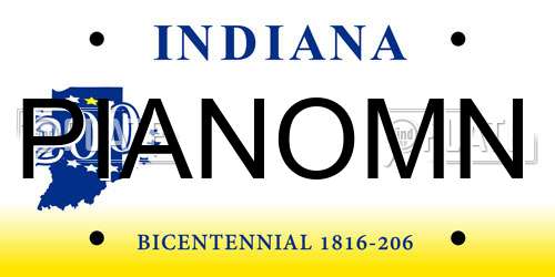 PIANOMN Indiana License Plate