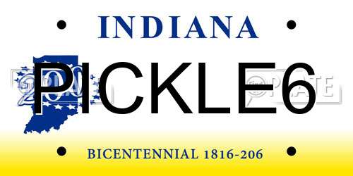 PICKLE6 Indiana License Plate