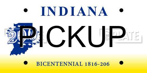 PICKUP Indiana License Plate