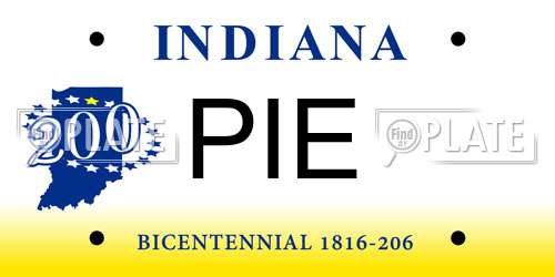 PIE Indiana License Plate