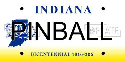 PINBALL Indiana License Plate