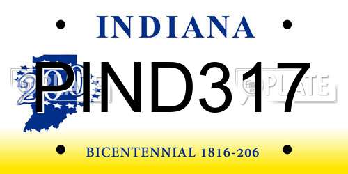 PIND317 Indiana License Plate