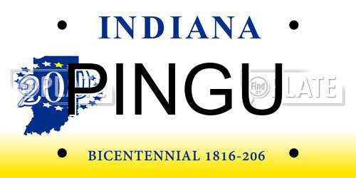 PINGU Indiana License Plate