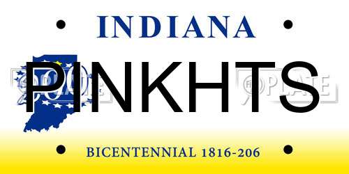PINKHTS Indiana License Plate