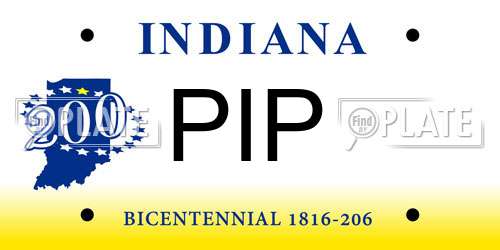PIP Indiana License Plate