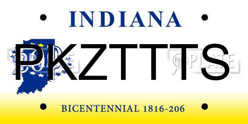 PKZTTTS Indiana License Plate