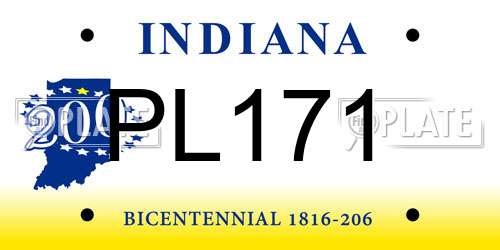 PL171 Indiana License Plate