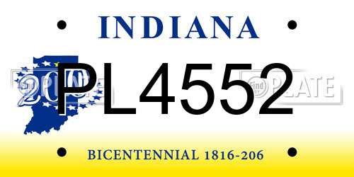 PL4552 Indiana License Plate