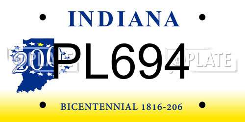 PL694 Indiana License Plate