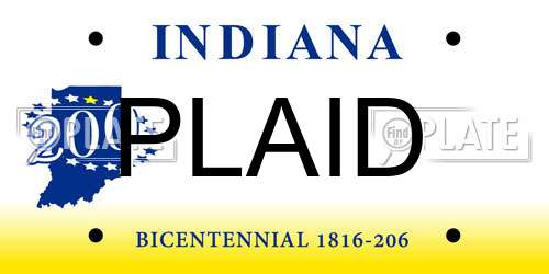 PLAID Indiana License Plate