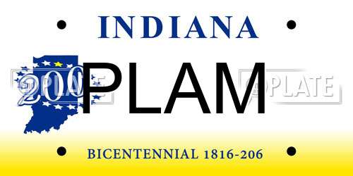 PLAM Indiana License Plate