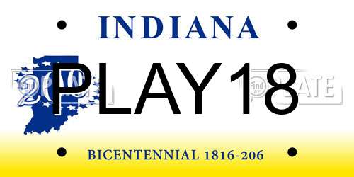 PLAY18 Indiana License Plate