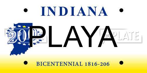 PLAYA Indiana License Plate
