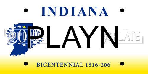 PLAYN Indiana License Plate