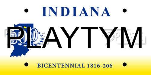 PLAYTYM Indiana License Plate