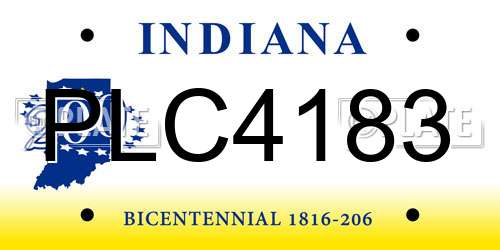 PLC4183 Indiana License Plate